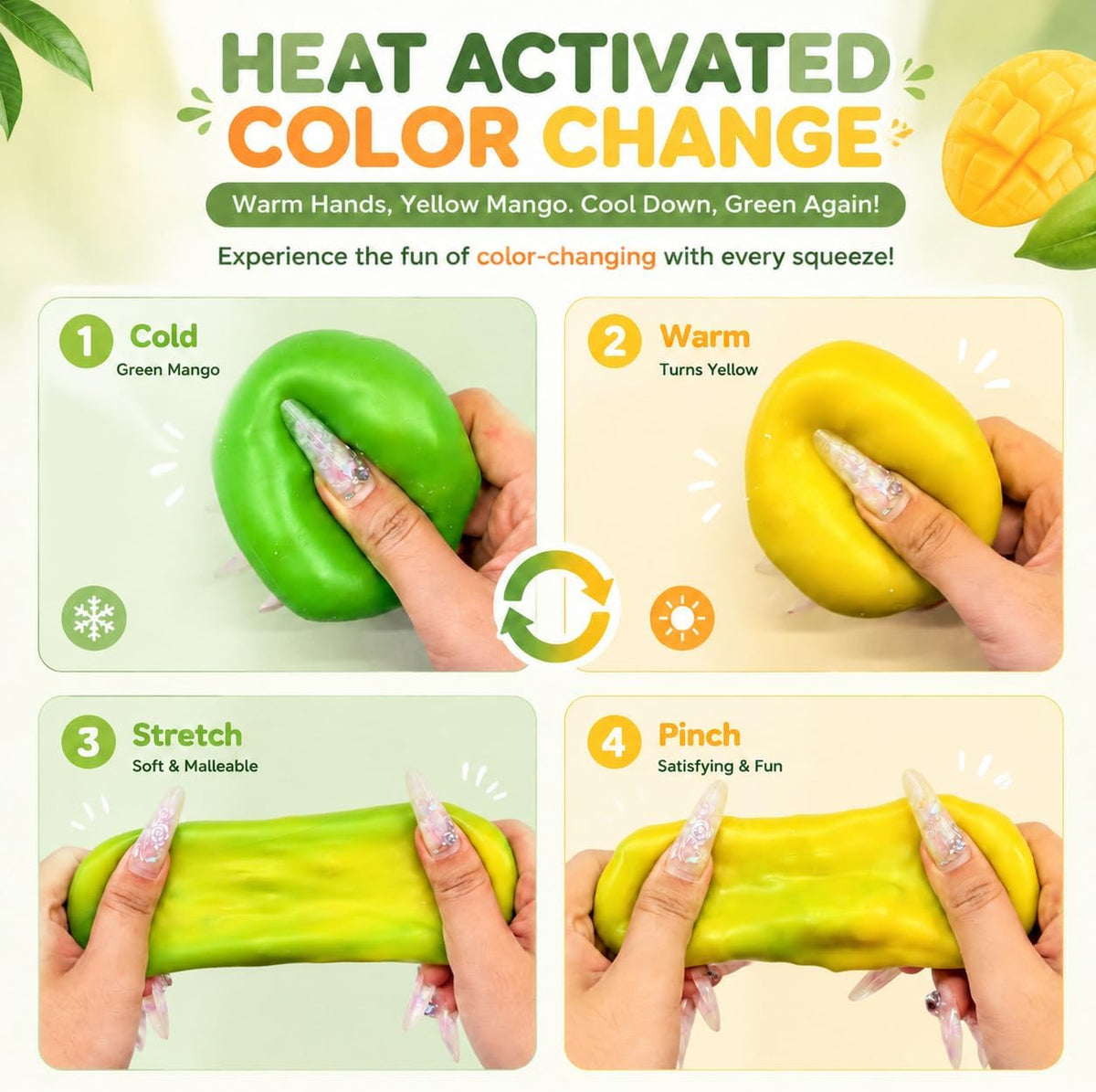 Color-Changing Crunchy Mango Squishy