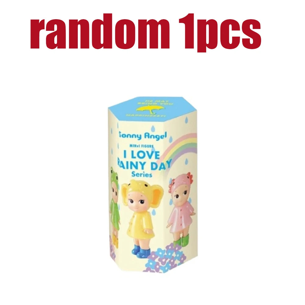 New Angel Mini Figure I Love Rainy Day Series Series Toy for Girl Mystery Box Frog Duck Goldfish Hippopotamus Collection Gifts