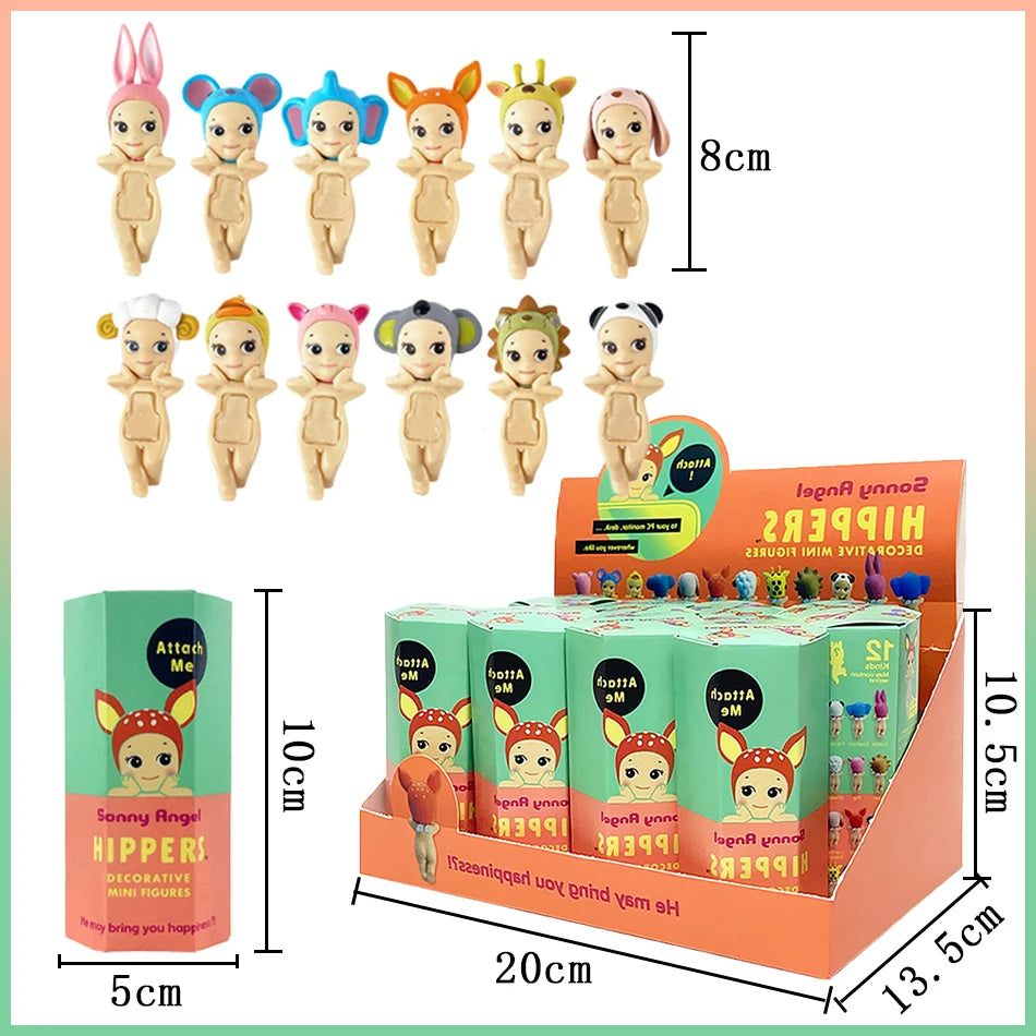Sonn Angel Hippers Mini Figures Animal Blind Box Mysteries Kawaii Ornament Doll Kid Phone Decoration Cute Christmas Gift