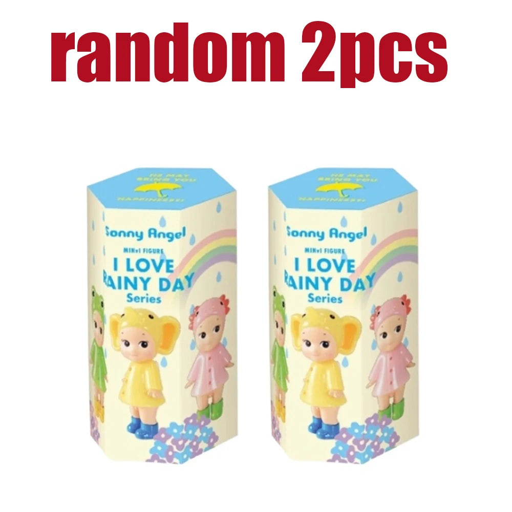 New Angel Mini Figure I Love Rainy Day Series Series Toy for Girl Mystery Box Frog Duck Goldfish Hippopotamus Collection Gifts
