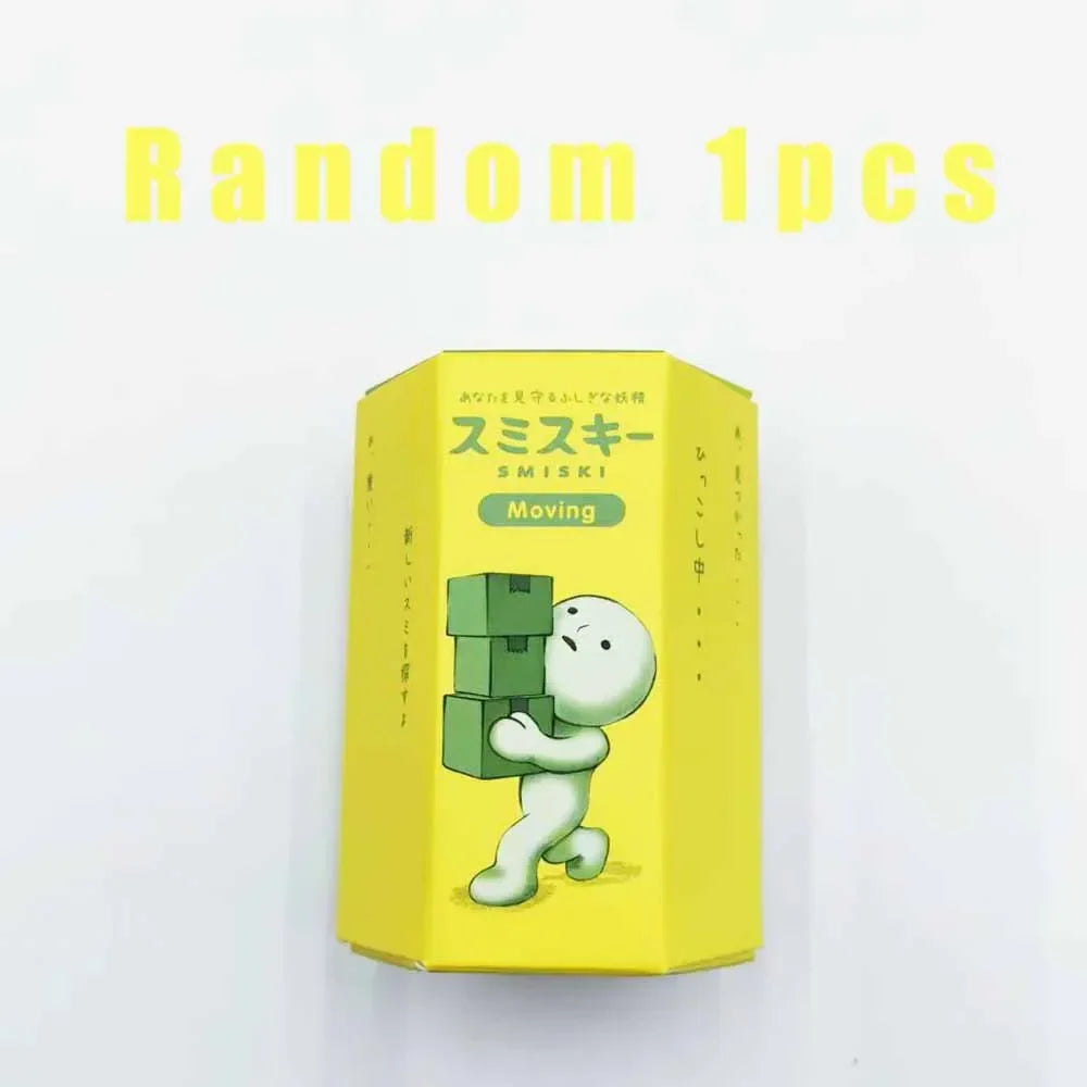 Smiski Moving Series Mystery Cute Noctilucent Green Doll Action Figures Cartoon Desktop Blind Box Toys Birthday Gift