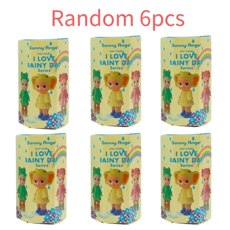 New Angel Mini Figure I Love Rainy Day Series Series Toy for Girl Mystery Box Frog Duck Goldfish Hippopotamus Collection Gifts