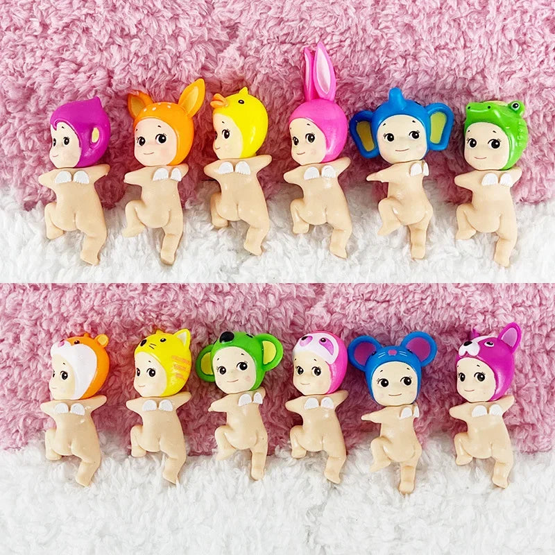 12PCS Sonny angel hippers Blind Box Hippers Looking Back Series Anime Figure Mini Model Doll Toys for Children Birthday Gifts