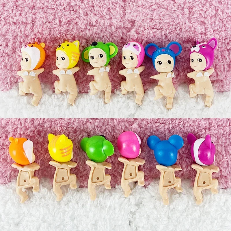 12PCS Sonny angel hippers Blind Box Hippers Looking Back Series Anime Figure Mini Model Doll Toys for Children Birthday Gifts