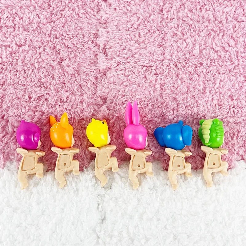 12PCS Sonny angel hippers Blind Box Hippers Looking Back Series Anime Figure Mini Model Doll Toys for Children Birthday Gifts