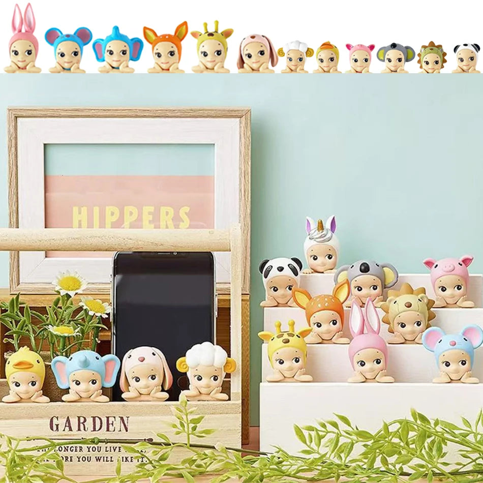 Sonn Angel Hippers Mini Figures Animal Blind Box Mysteries Kawaii Ornament Doll Kid Phone Decoration Cute Christmas Gift