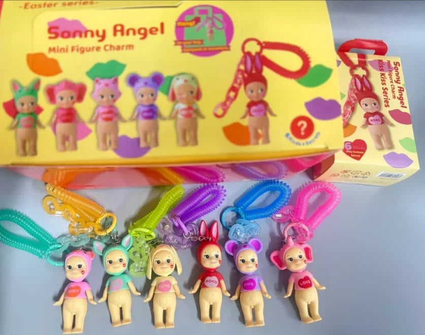Sonny Angel Kiss Kiss Series Blind Box Cute Figure Model Toy Cartoon Bag Decoration Keychain Pendant Doll Hobbiarm Birthday Gift