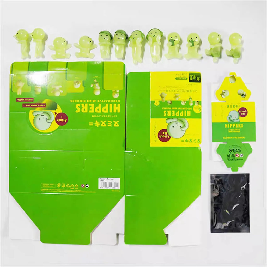 Hot Sonny Angel Smiski Work Serie Mystery Cute Noctilucent Green Doll Action Figures Cartoon Desktop Blind Box Gift Toy In Stock