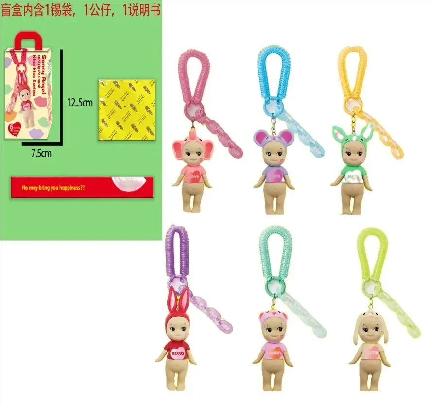 Sonny Angel Kiss Kiss Series Blind Box Cute Figure Model Toy Cartoon Bag Decoration Keychain Pendant Doll Hobbiarm Birthday Gift