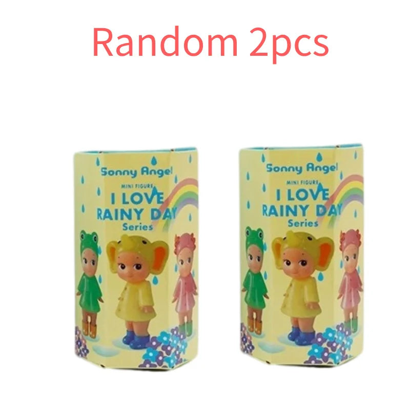 New Angel Mini Figure I Love Rainy Day Series Series Toy for Girl Mystery Box Frog Duck Goldfish Hippopotamus Collection Gifts
