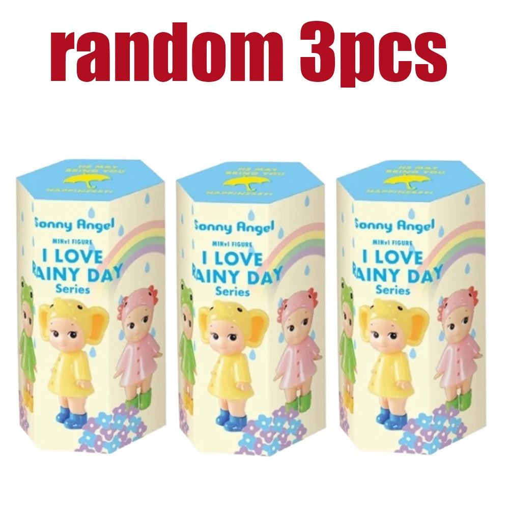 New Angel Mini Figure I Love Rainy Day Series Series Toy for Girl Mystery Box Frog Duck Goldfish Hippopotamus Collection Gifts