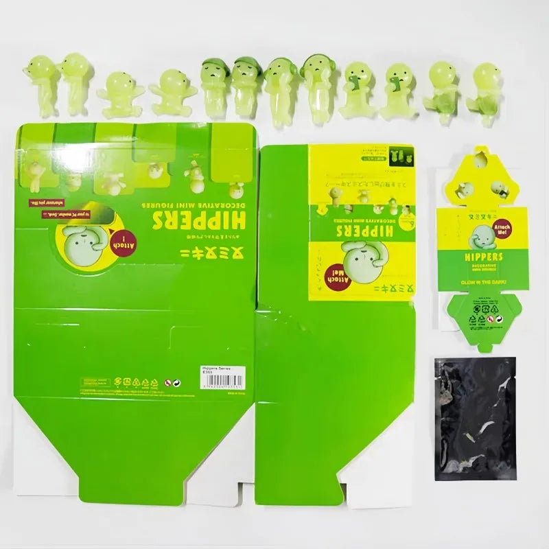Hot Sonny Angel Smiski Work Serie Mystery Cute Noctilucent Green Doll Action Figures Cartoon Desktop Blind Box Gift Toy In Stock