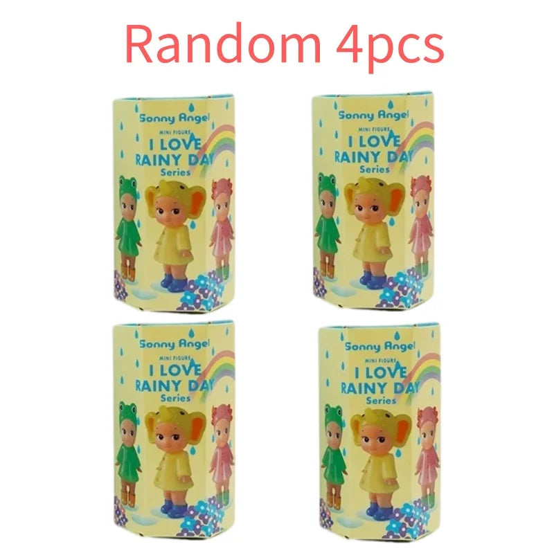 New Angel Mini Figure I Love Rainy Day Series Series Toy for Girl Mystery Box Frog Duck Goldfish Hippopotamus Collection Gifts