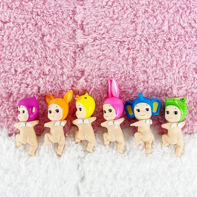 12PCS Sonny angel hippers Blind Box Hippers Looking Back Series Anime Figure Mini Model Doll Toys for Children Birthday Gifts