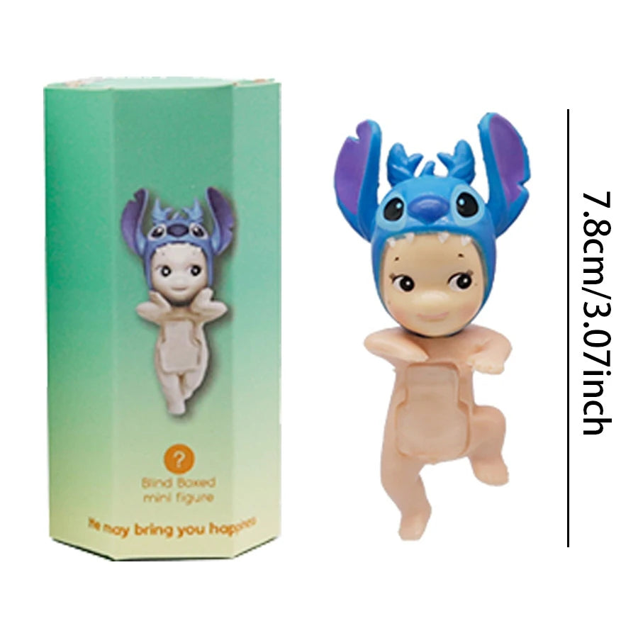 12 Pieces Sony Angel Blind Box 6 Style Stitch Anime Figures Cute Angel Blind Box Phone Decoration PVC Dolls Toys Gifts