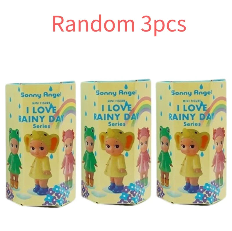 New Angel Mini Figure I Love Rainy Day Series Series Toy for Girl Mystery Box Frog Duck Goldfish Hippopotamus Collection Gifts