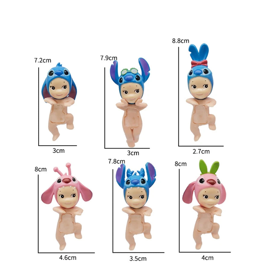 12 Pieces Sony Angel Blind Box 6 Style Stitch Anime Figures Cute Angel Blind Box Phone Decoration PVC Dolls Toys Gifts