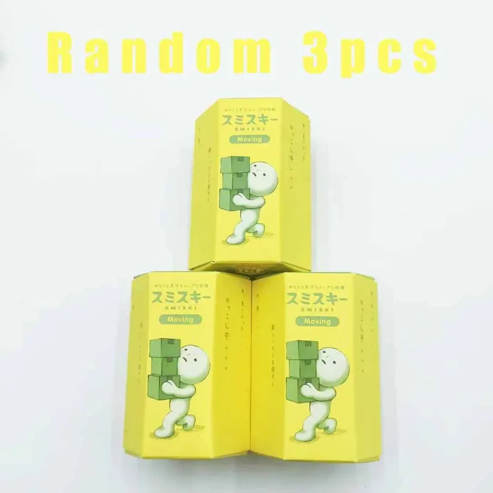 Smiski Moving Series Mystery Cute Noctilucent Green Doll Action Figures Cartoon Desktop Blind Box Toys Birthday Gift