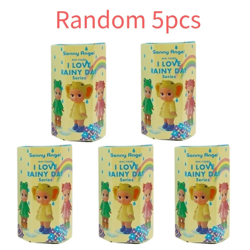 New Angel Mini Figure I Love Rainy Day Series Series Toy for Girl Mystery Box Frog Duck Goldfish Hippopotamus Collection Gifts