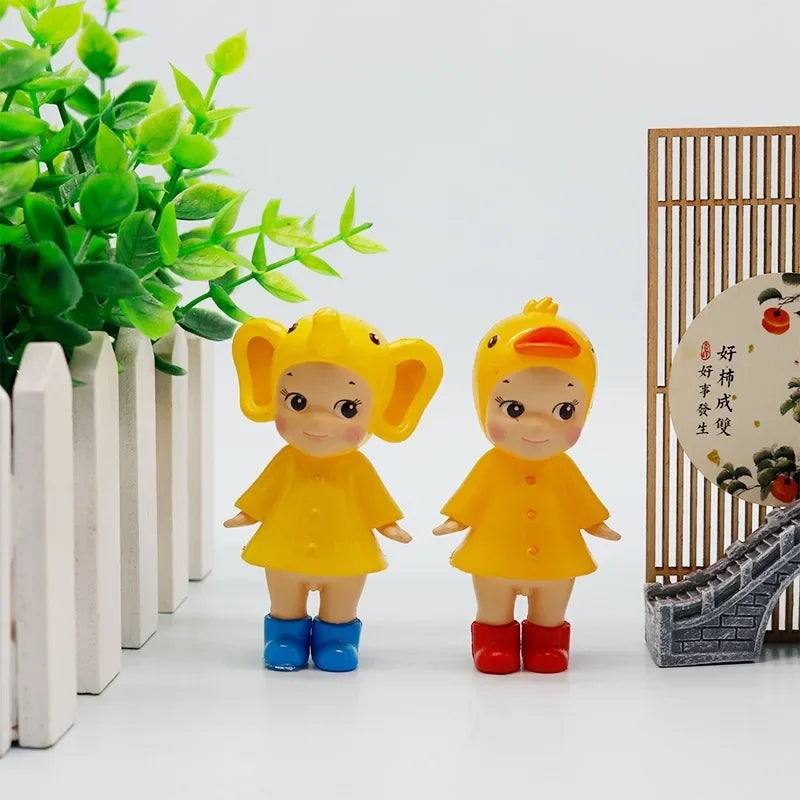New Angel Mini Figure I Love Rainy Day Series Series Toy for Girl Mystery Box Frog Duck Goldfish Hippopotamus Collection Gifts