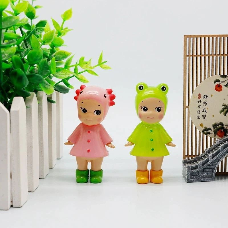 New Angel Mini Figure I Love Rainy Day Series Series Toy for Girl Mystery Box Frog Duck Goldfish Hippopotamus Collection Gifts