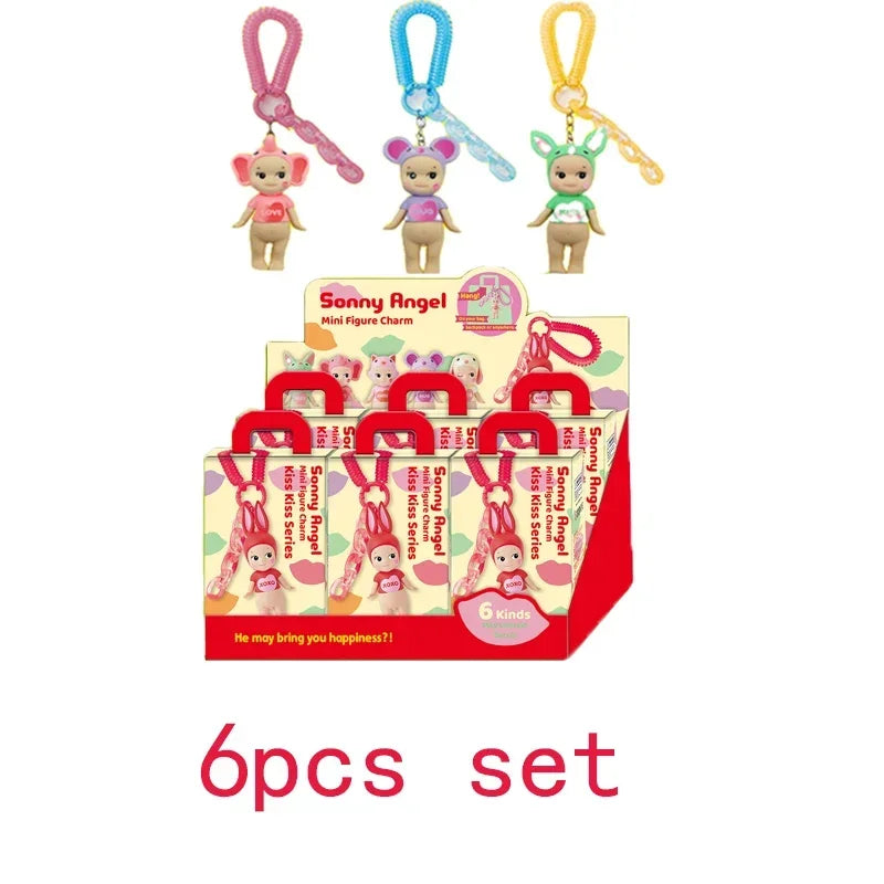 Sonny Angel Kiss Kiss Series Blind Box Cute Figure Model Toy Cartoon Bag Decoration Keychain Pendant Doll Hobbiarm Birthday Gift
