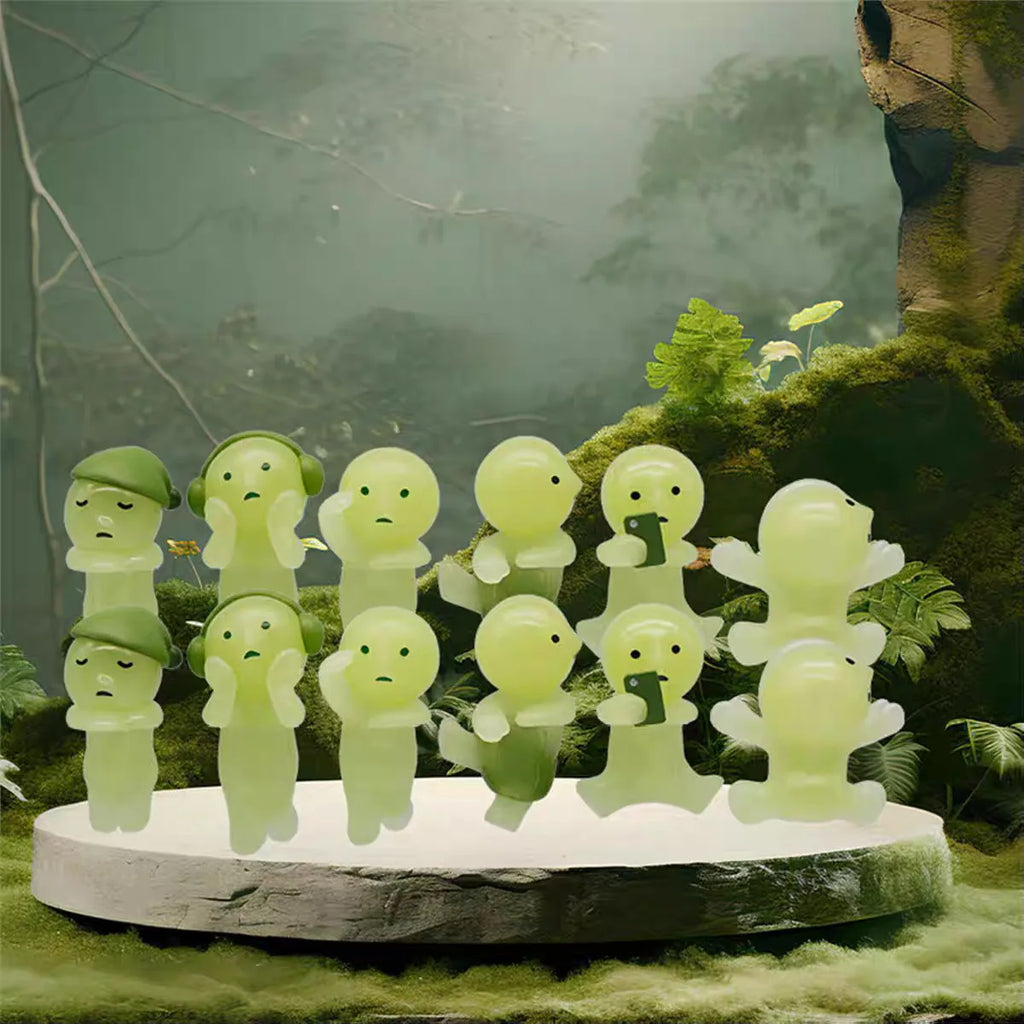 Hot Sonny Angel Smiski Work Serie Mystery Cute Noctilucent Green Doll Action Figures Cartoon Desktop Blind Box Gift Toy In Stock
