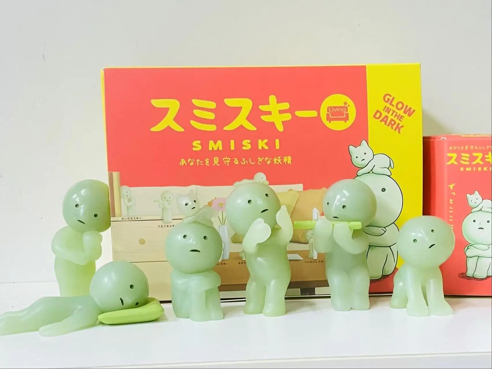 SMISKI lIVING Series Noctilucent Green Doll Blind Box Action Figures Decoration Model Toy Fans Children Gifts Random 1Pcs