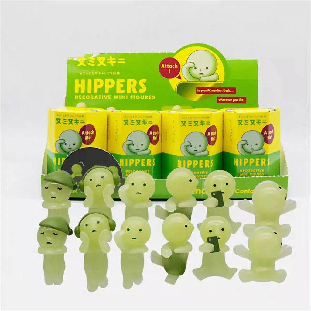 Hot Sonny Angel Smiski Work Serie Mystery Cute Noctilucent Green Doll Action Figures Cartoon Desktop Blind Box Gift Toy In Stock
