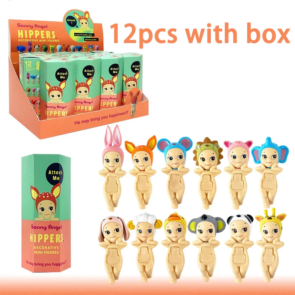 Sonn Angel Hippers Mini Figures Animal Blind Box Mysteries Kawaii Ornament Doll Kid Phone Decoration Cute Christmas Gift