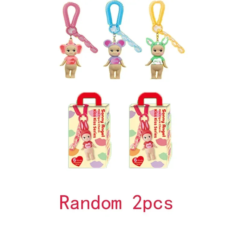 Sonny Angel Kiss Kiss Series Blind Box Cute Figure Model Toy Cartoon Bag Decoration Keychain Pendant Doll Hobbiarm Birthday Gift
