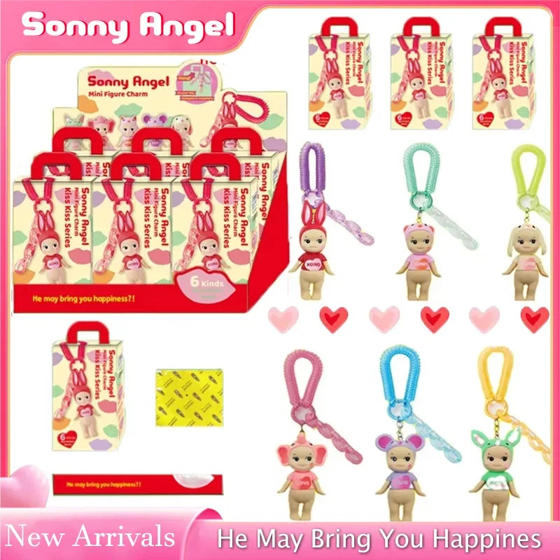 Sonny Angel Kiss Kiss Series Blind Box Cute Figure Model Toy Cartoon Bag Decoration Keychain Pendant Doll Hobbiarm Birthday Gift