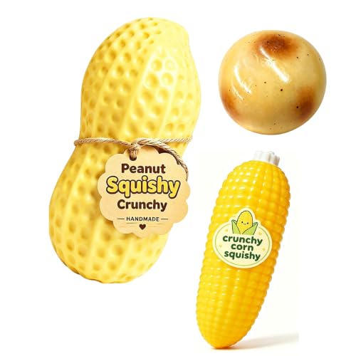 Ella & Emma crunchy peanut corn potato sensory fidget squishy 3 pack product photo 1