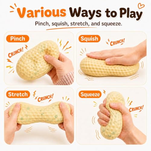 Ella & Emma crunchy peanut corn potato sensory fidget squishy 3 pack product photo 2