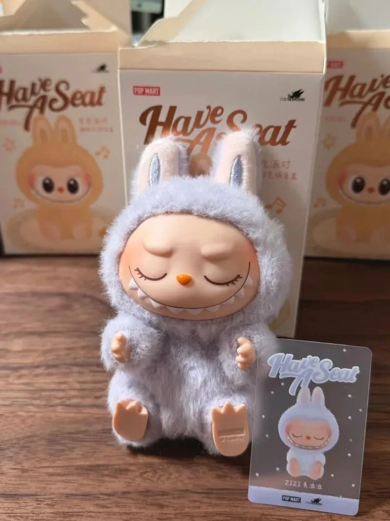 2nd Gen  LABUBU "have a seat" Sitting Party Series Vinyl Plush Blind Box Figurine Surprise Hanging Birthday Gift
