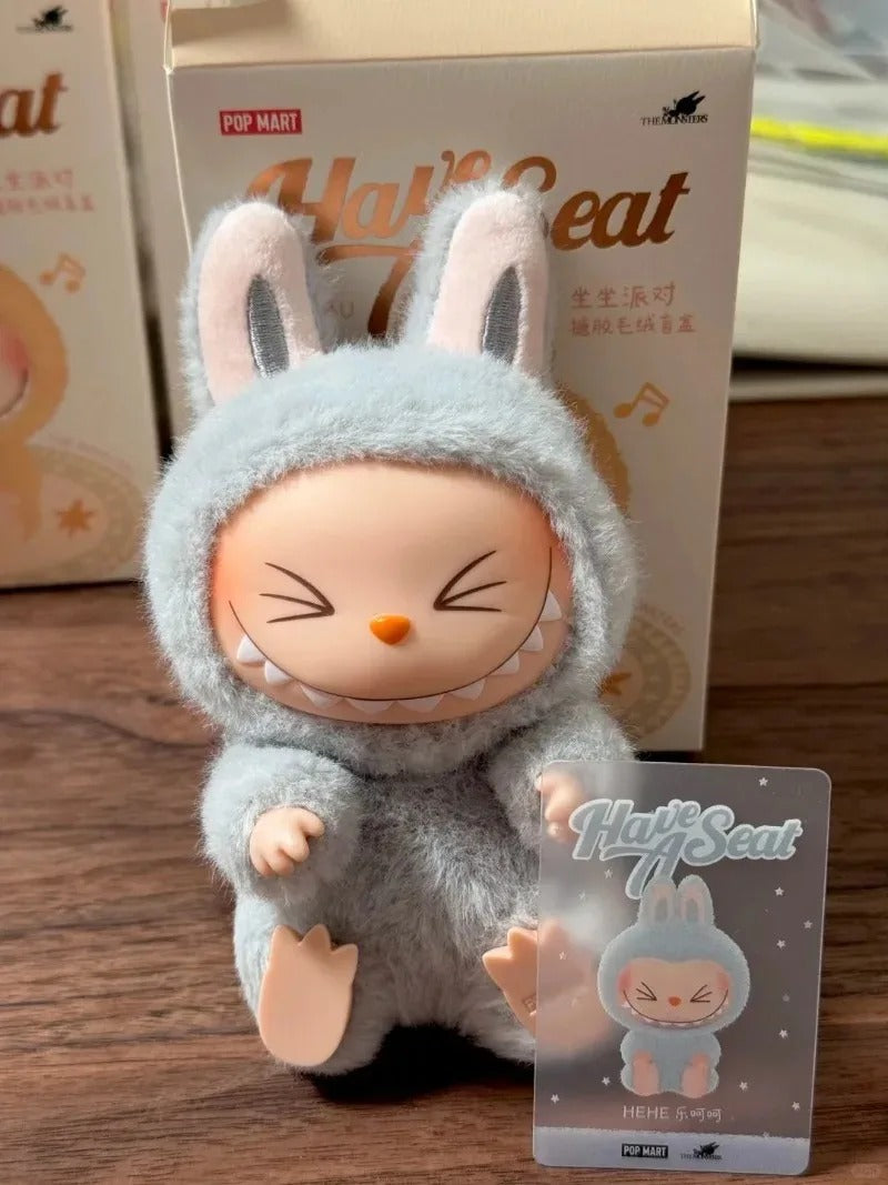 2nd Gen  LABUBU "have a seat" Sitting Party Series Vinyl Plush Blind Box Figurine Surprise Hanging Birthday Gift