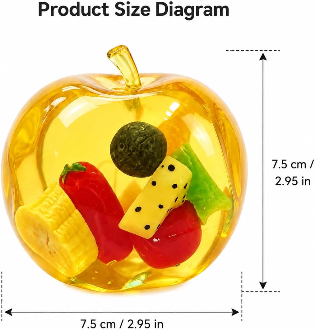Hand squeezing fruit apple squishy to demonstrate soft texture