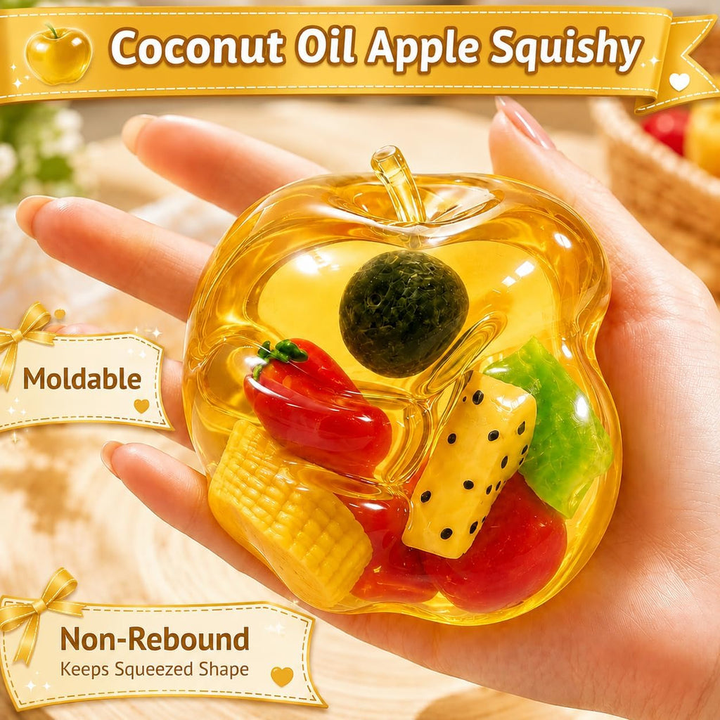 Mouldable non-rebound fruit apple squishy held in hand