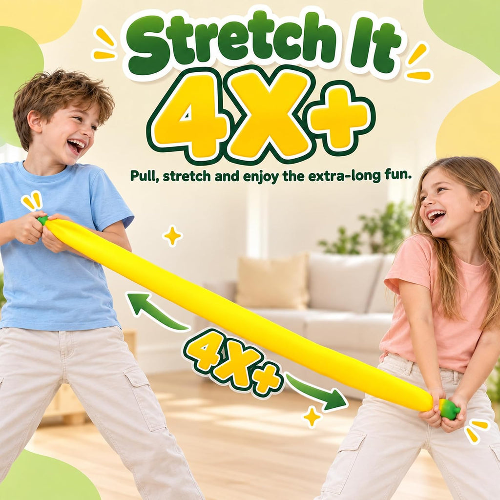 Jumbo Banana Squishy showing flexible twisted form