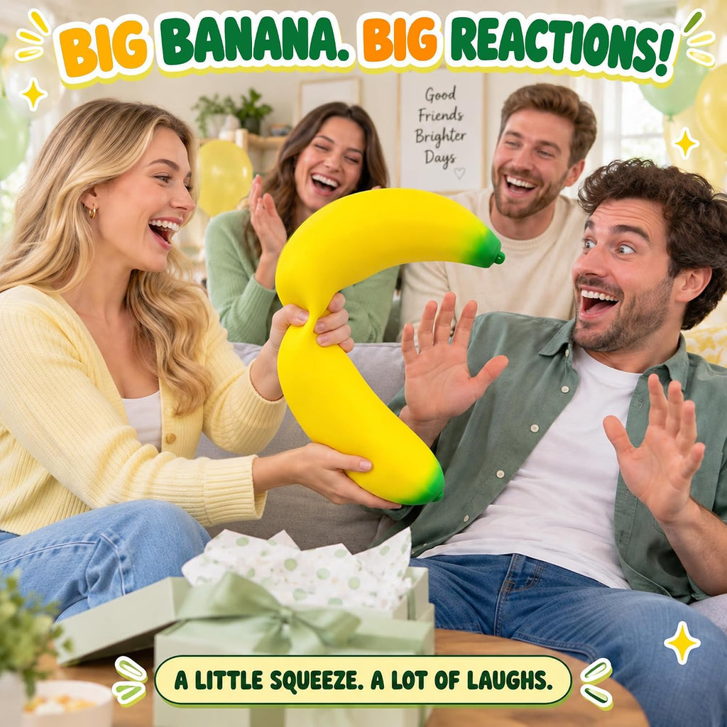 Jumbo Banana Squishy party gift and sensory play