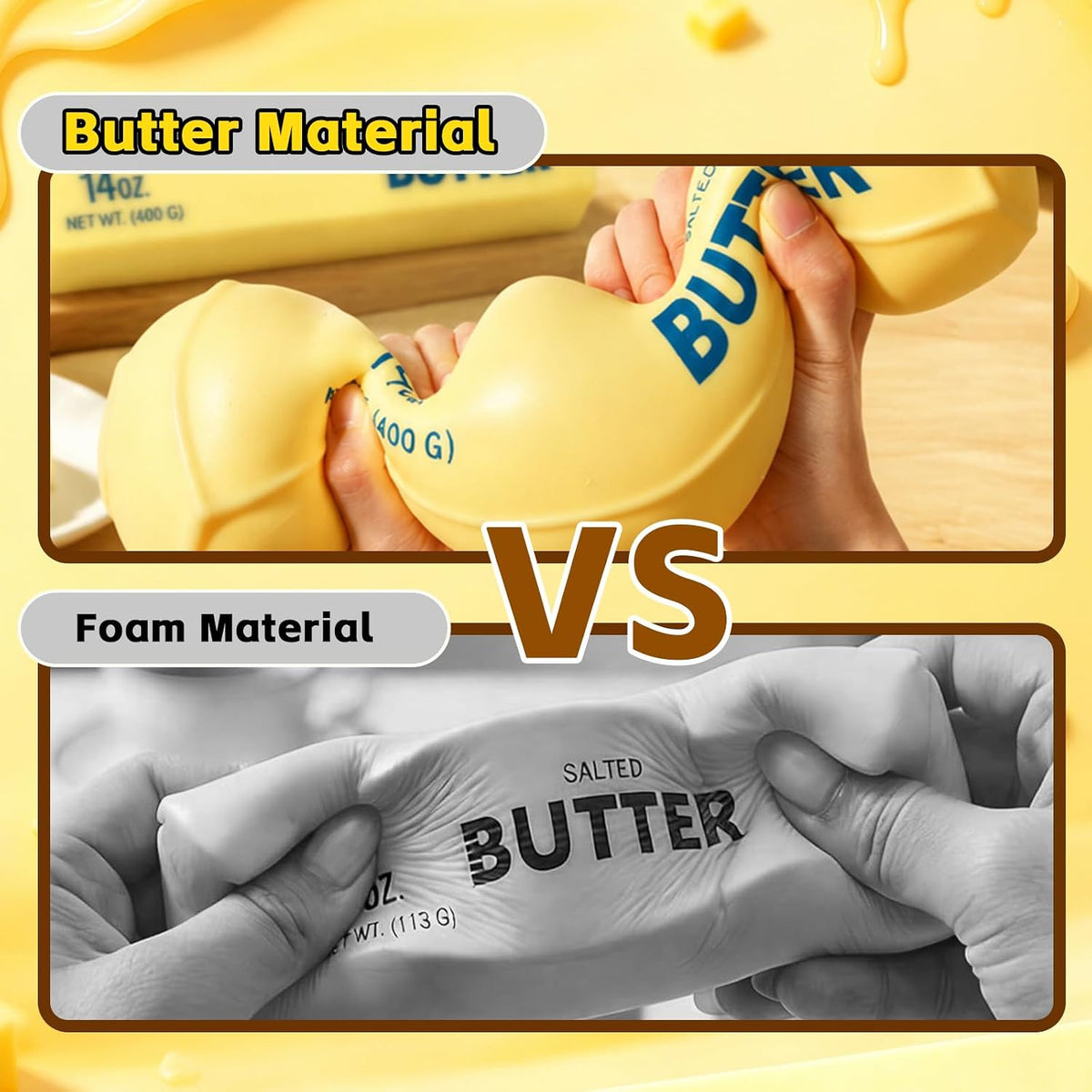 Butter squishy material close-up