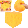 Jumbo Cheese Squishy block yellow soft squeeze toy with gift box