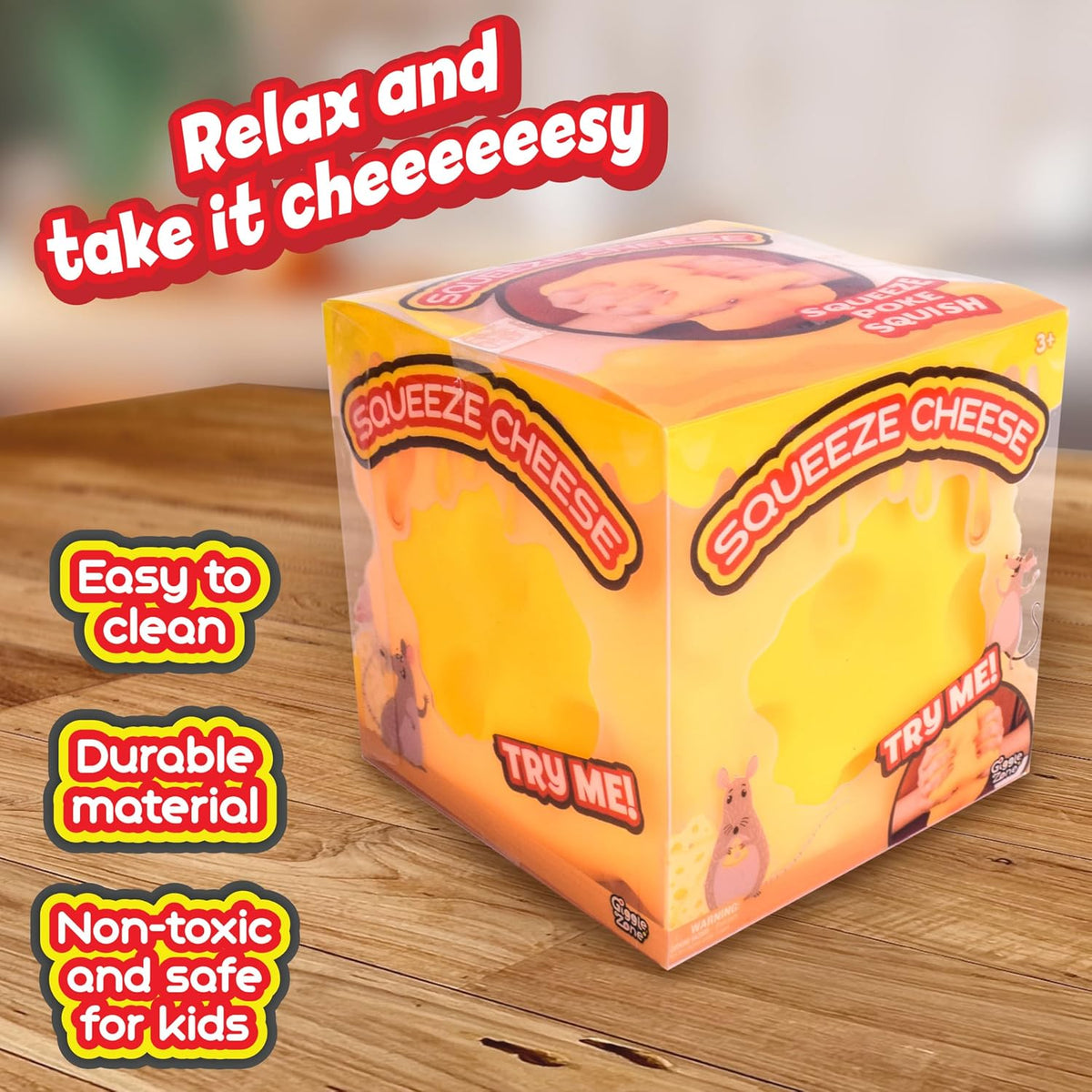 Jumbo Cheese Squishy soft squeeze example