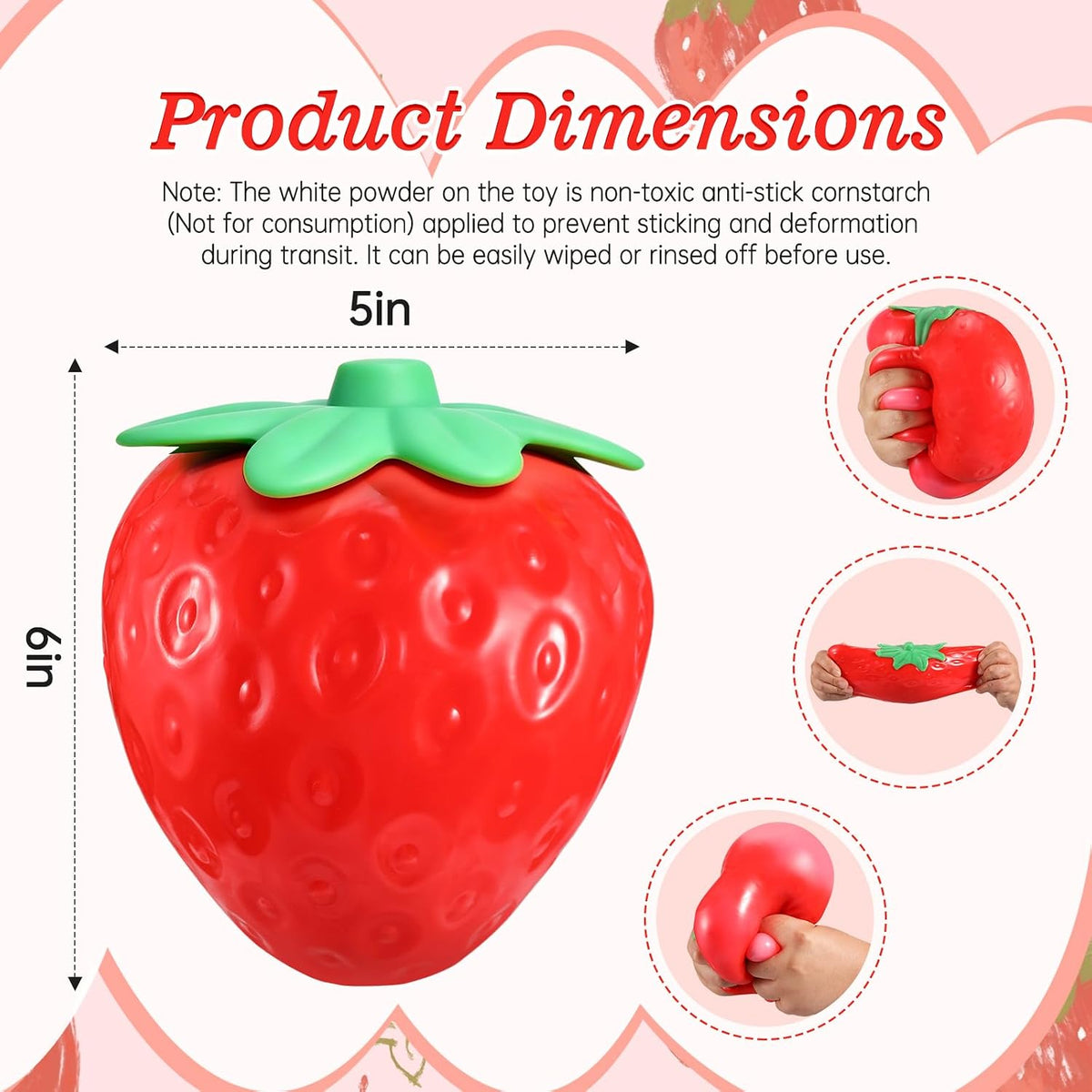 Jumbo strawberry being gifted in festive setting