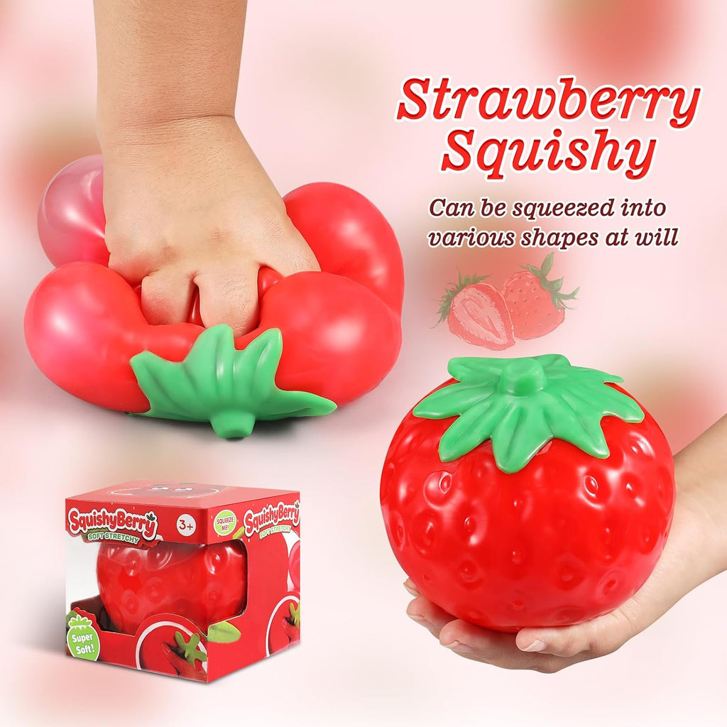 Jumbo strawberry lifestyle scene with family