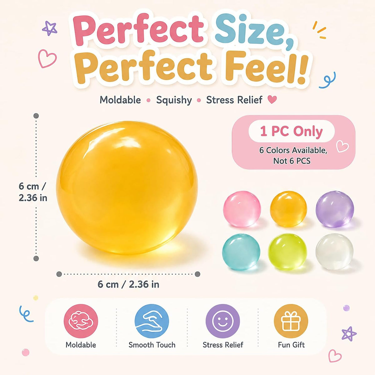 Orange Coconut Oil Squishy Ball image 2