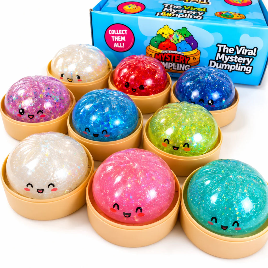 Orbit water bead dumpling squishies in multiple sparkling colours
